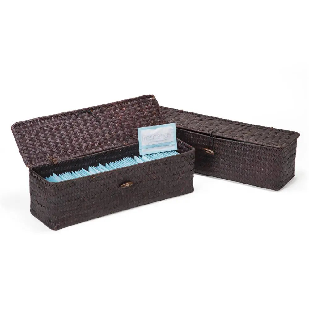 Powder Room Basket with Lid and Towelettes