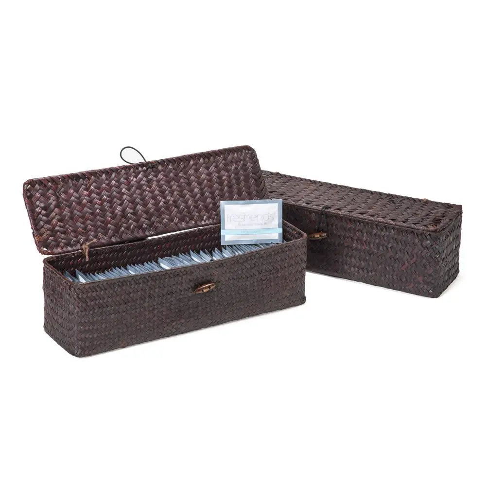 Powder Room Basket with Lid and Towelettes