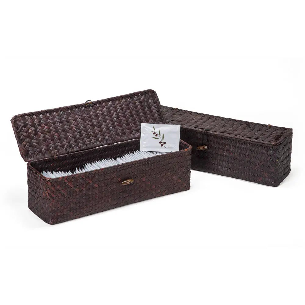 Powder Room Basket with Lid and Towelettes